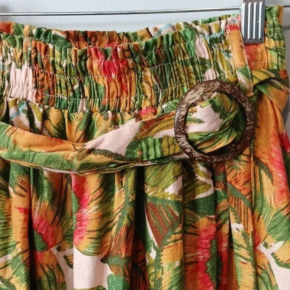 Cynthis Rowley Linen Blend Tropical Maxi Skirt Women's Small Resortwear … - Picture 2 of 6